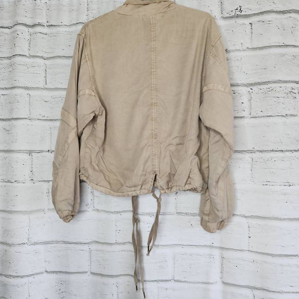 Young Fabulous & Broke Khaki Clara Drawstring Utility Jacket Bomber Full Zip M - Picture 10 of 16